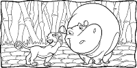 A coloring page of the lion king